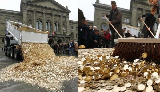 15 tonna pnzt bortottak az utcra Svjcban